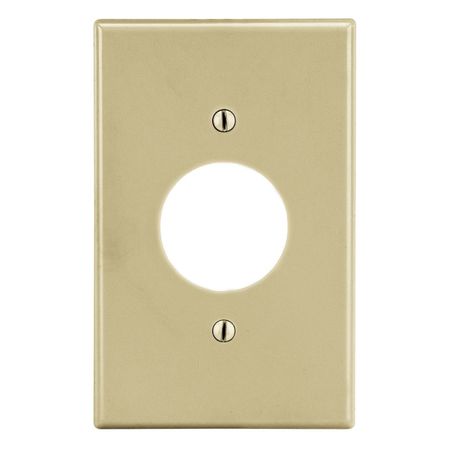 HUBBELL WIRING DEVICE-KELLEMS Wallplate, Mid-Size 1-Gang, 1.40" Opening, Ivory PJ7I
